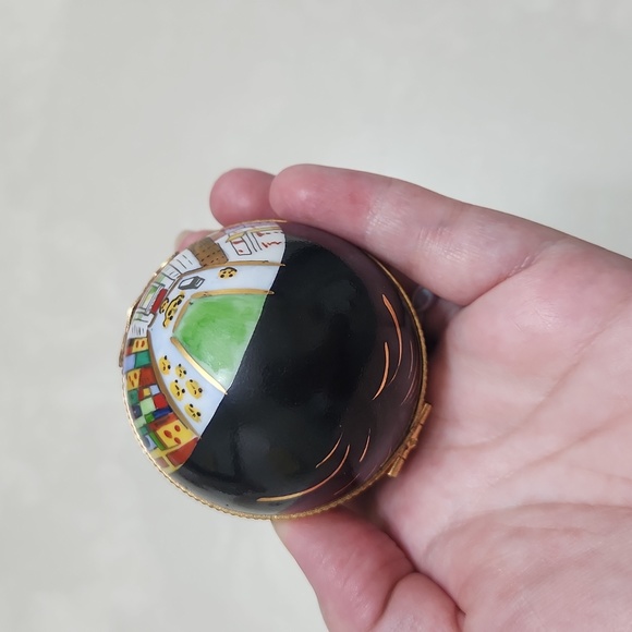 Times Square 2000, Les Ateliers de LIMOGES FRANCE, Black Decorative Egg, Ball - Picture 13 of 13